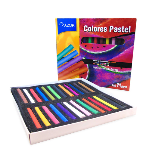Juego de Pinturas Pastel Seco Profesional en Barra Azor Stafford DAD0501  Colores surtidos 24 piezas | Office Depot Mexico