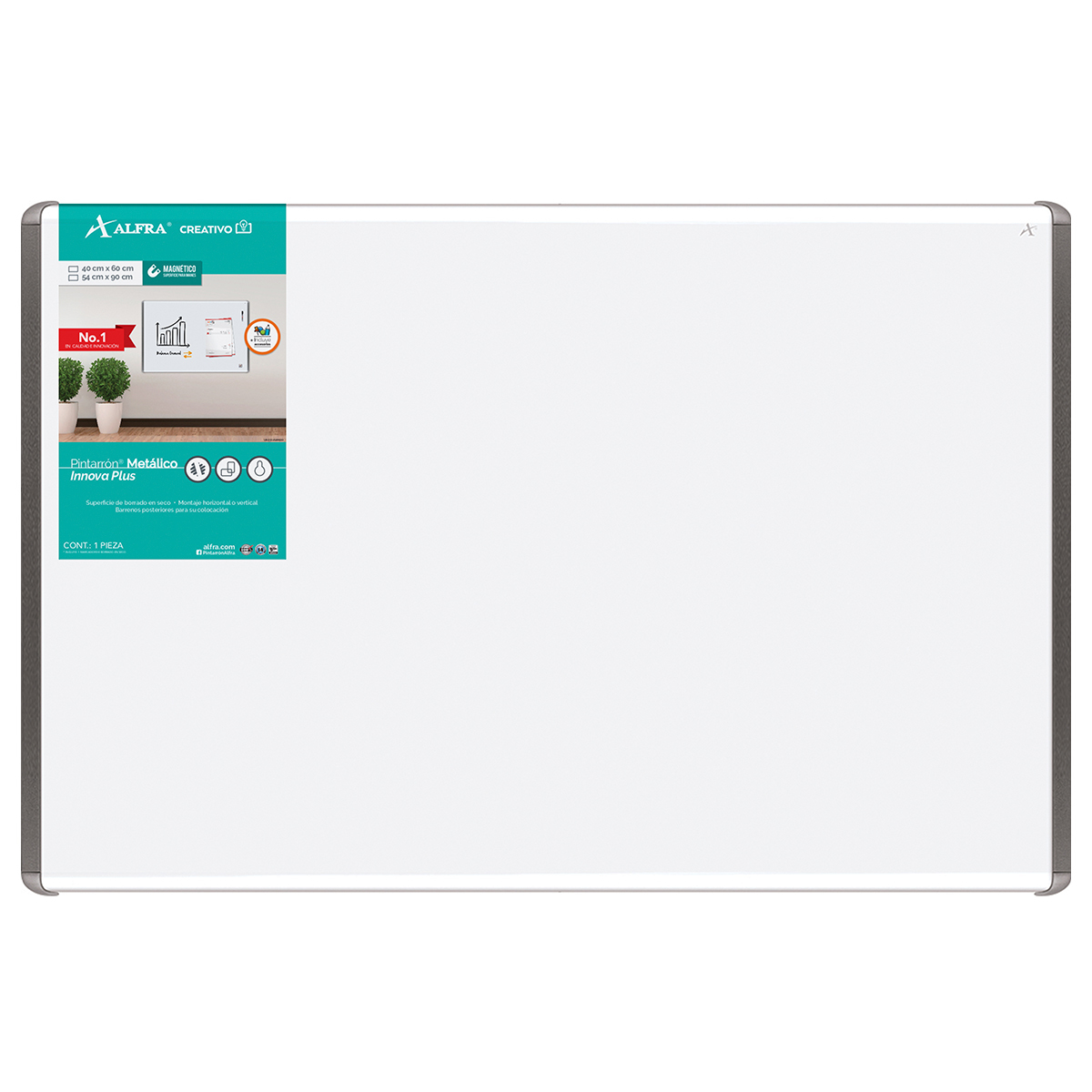 Pizarrón Alfra Innova Stylus / 40 x 60 cm / Blanco