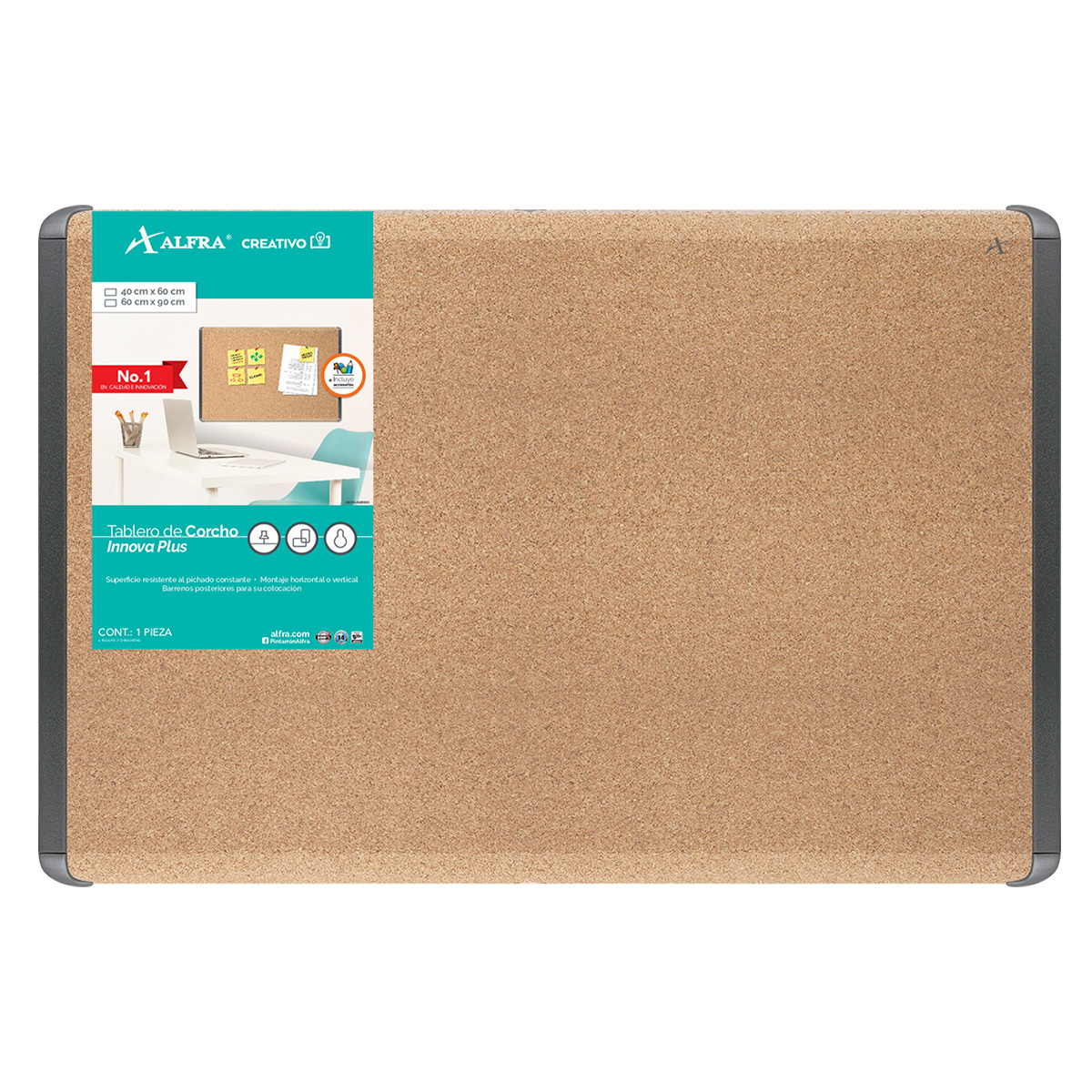 PIZARRON DE CORCHO ALFRA INNOVA STYLUS (40X60)