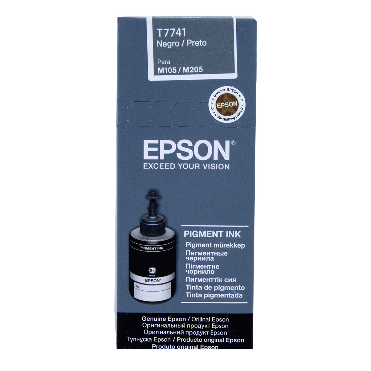 Botella de Tinta Epson T774 T774120 AL Negro 6000 páginas EcoTank WorkForce  | Office Depot Mexico