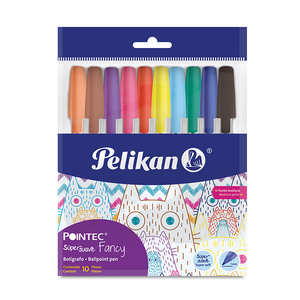 Plumas Pelikan Pointec / Punto mediano / Tinta colores surtidos / 10 piezas