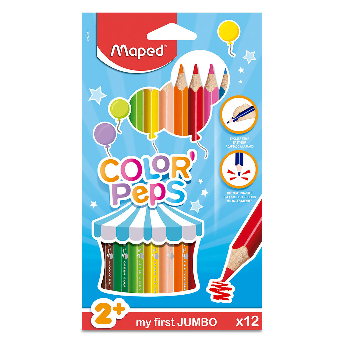 Lápices de Colores Triangulares Maped Color Peps My First JUMBO 12 piezas | Office  Depot Mexico