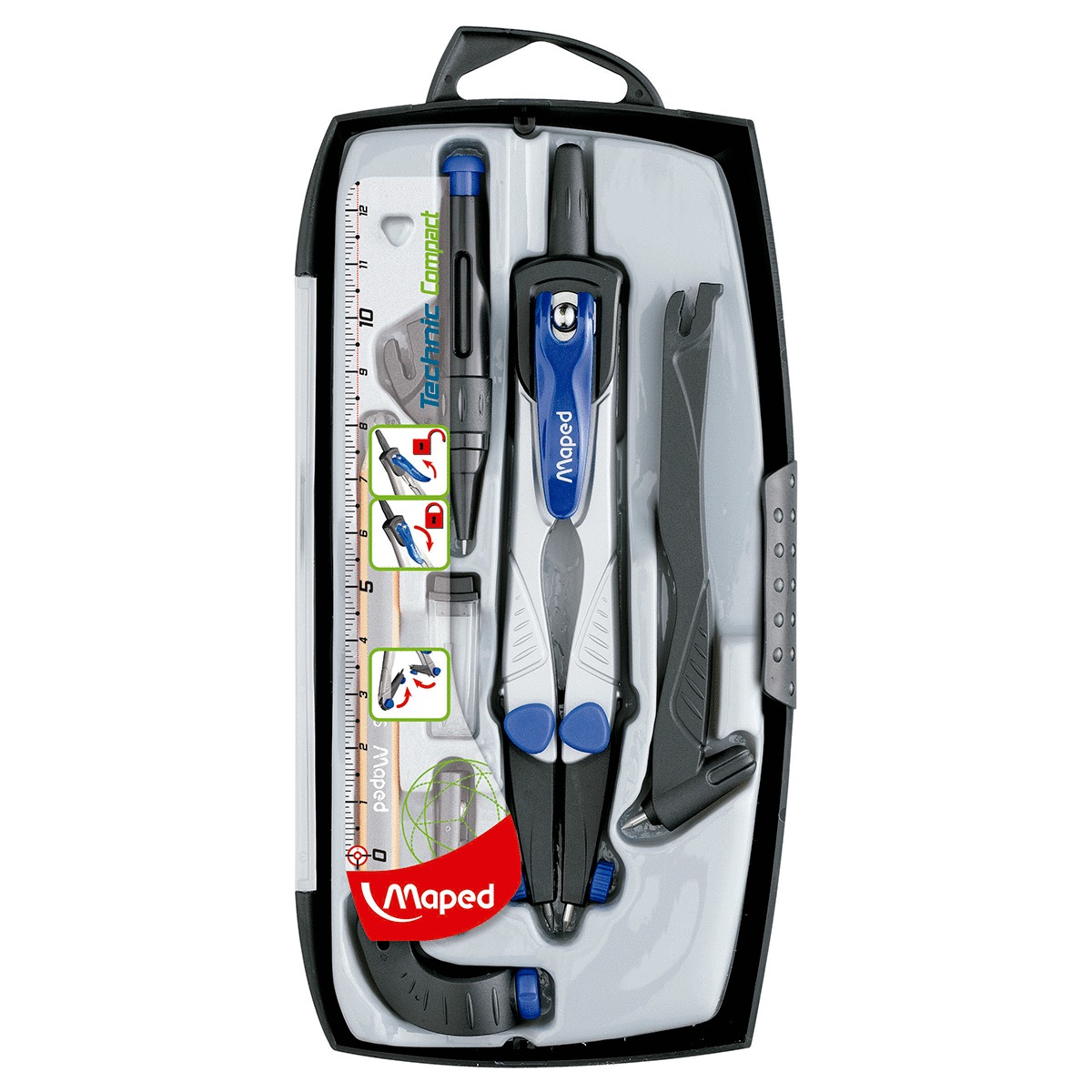 COMPAS MAPED TECHNIC COMPACT (AZUL, 7 PZS.) | Office Depot Mexico