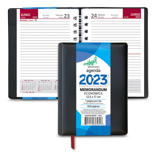 Agenda Memorándum Económica 2023 Hazel / Negro