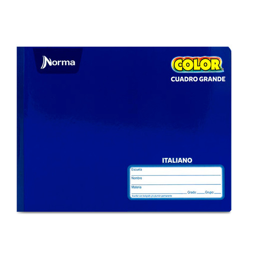 Cuaderno Forma Italiana Cuadro grande 7mm Cosido Norma Color 360 100 hojas