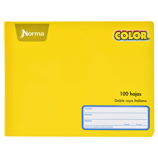 Cuaderno Forma Italiana Doble raya Cosido Norma Color 360 100 hojas