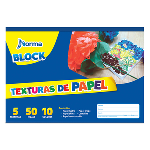 Block de Papel Texturas Norma Creatividad Colores 50 hojas