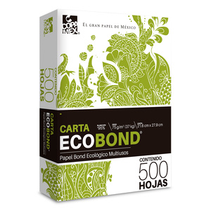 Papel Bond Ecológico Carta Copamex Eco Bond / Paquete 500 hojas blancas
