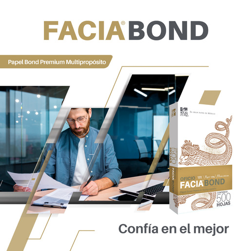 Papel Bond Oficio Facia Bond Premium / Paquete 500 hojas blancas