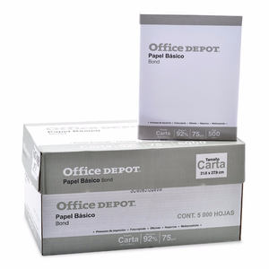 Caja de Papel Multiusos Office Depot Básico Bond / Carta / 5000 hojas / Blanco Caja de Papel Multiusos Office Depot Básico Bond / Carta / 5000 hojas / Blanco