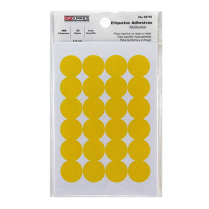 Etiquetas Adhesivas Circulares Office Depot 5373 / 1.9 cm / 20 hojas / Amarillas Etiquetas Adhesivas Circulares Office Depot 5373 / 1.9 cm / 20 hojas / Amarillas