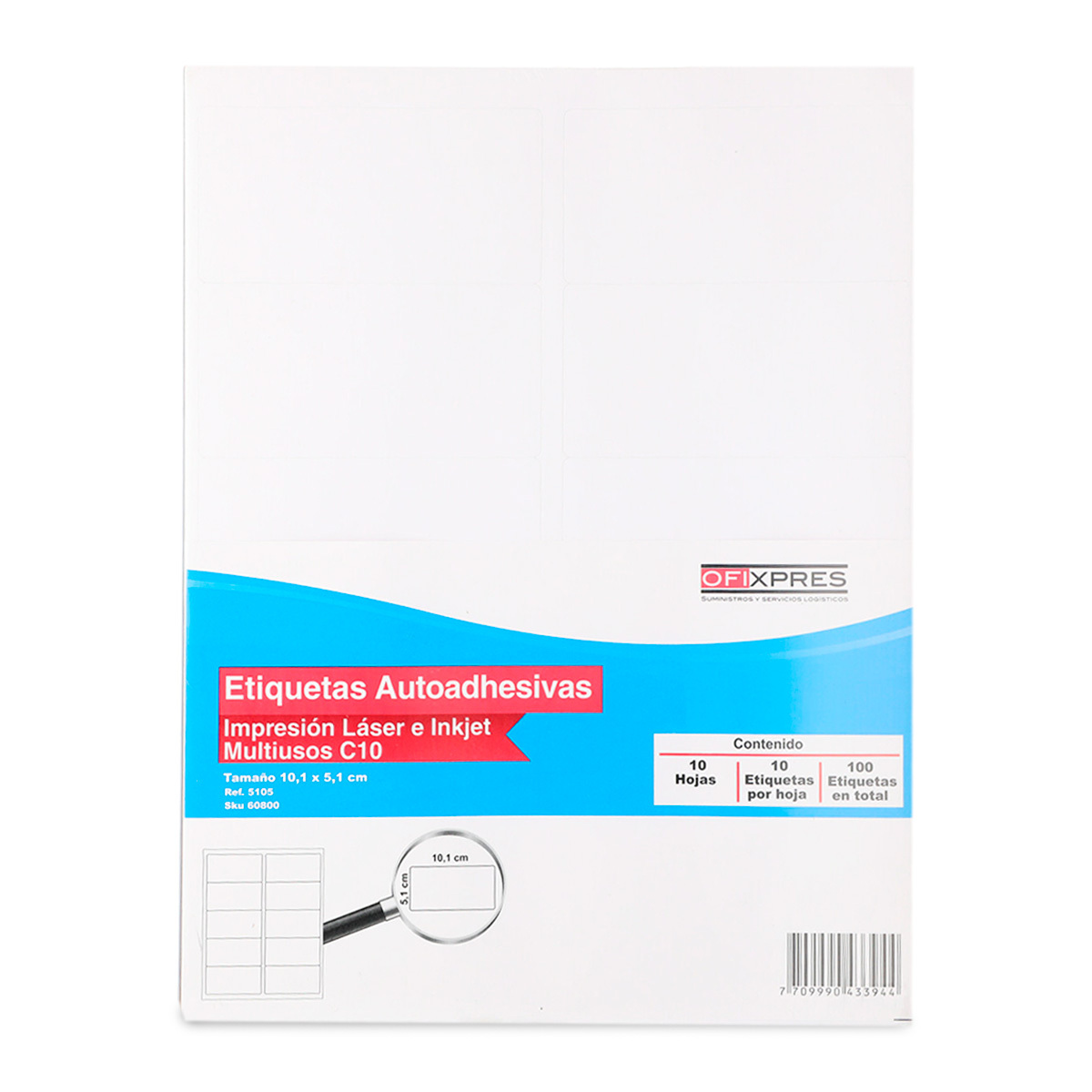 Etiquetas Adhesivas para Impresión Ofixpres  x  cm Blanco 100  etiquetas | Office Depot Mexico