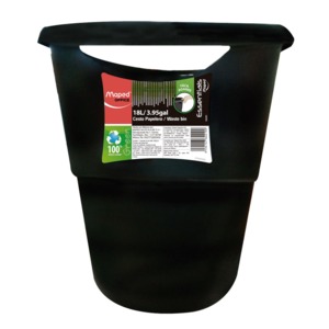 BOTE DE BASURA MAPED ESSENTIALS (NEGRO, 18 L) BOTE DE BASURA MAPED ESSENTIALS (NEGRO, 18 L)