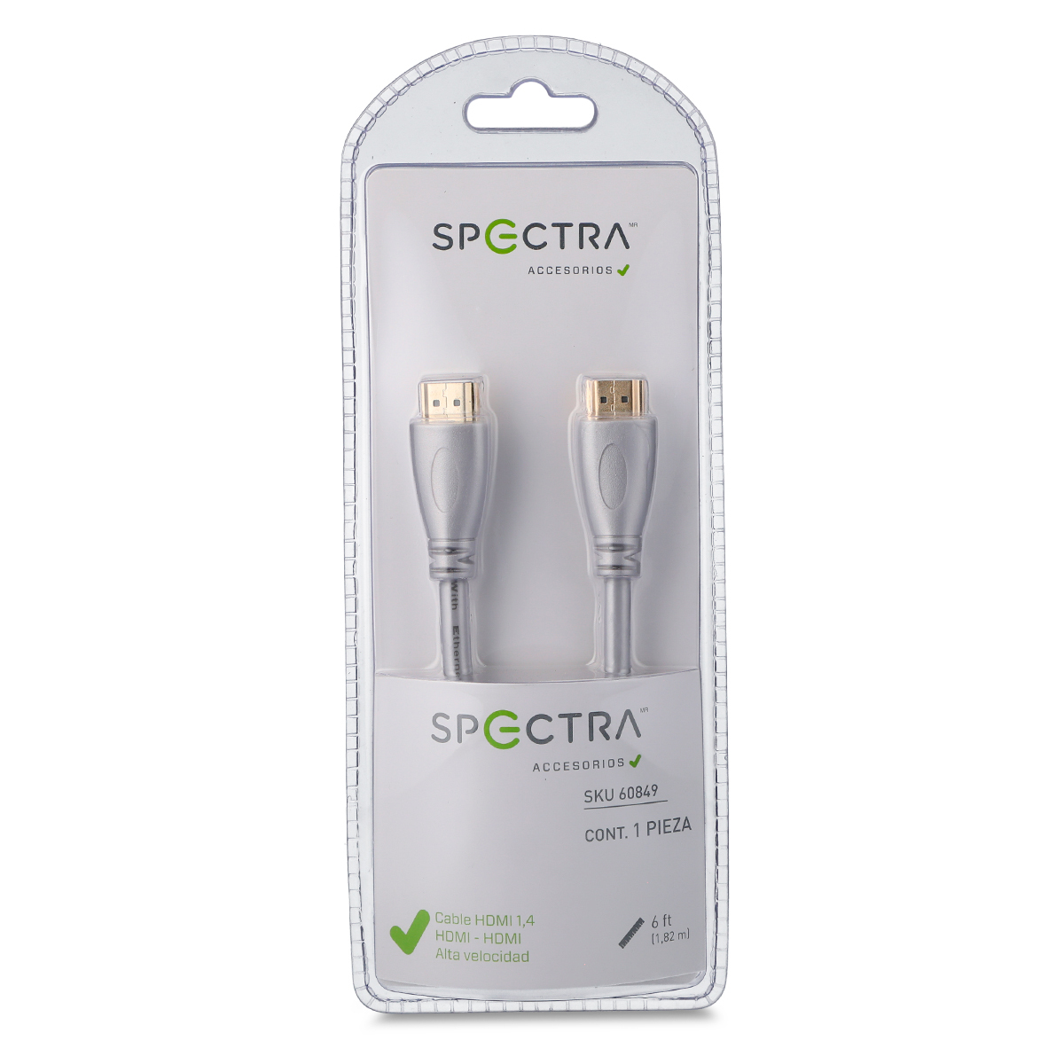 CABLE HDMI SPECTRA (1.82 MTS, PLATA)