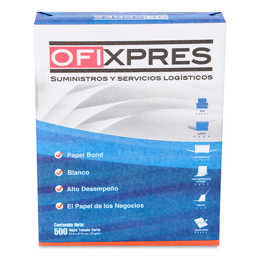 Caja de Papel Multiusos Ofixpres / Carta / 5000 hojas / Blanco