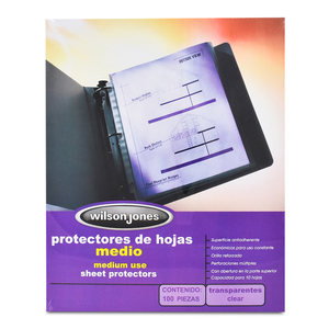 PROTECTOR DE HOJAS WILSON JONES MEDIO (100 PZS) PROTECTOR DE HOJAS WILSON JONES MEDIO (100 PZS)