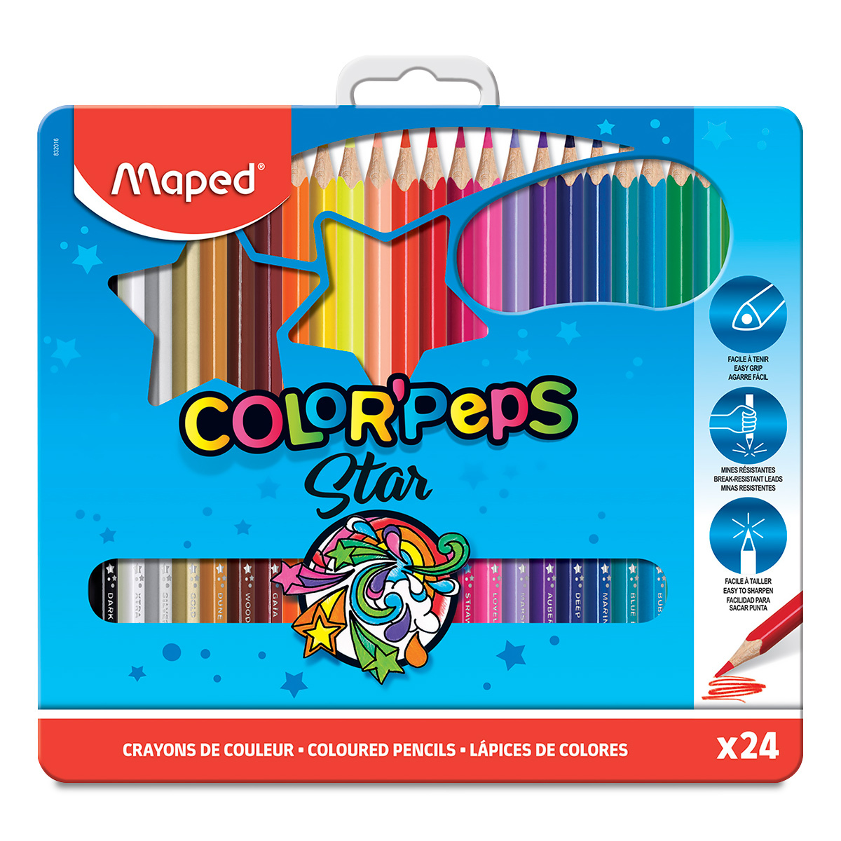 Lápices de Colores Triangulares Color Peps Star / 24 piezas