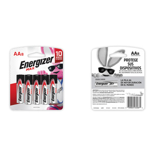 Pilas Alcalinas AA Energizer Max / Paquete 8 piezas