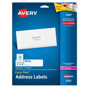 ETIQUETAS LASER EASY PEEL AVERY (BLANCO, 500 PZS.) ETIQUETAS LASER EASY PEEL AVERY (BLANCO, 500 PZS.)