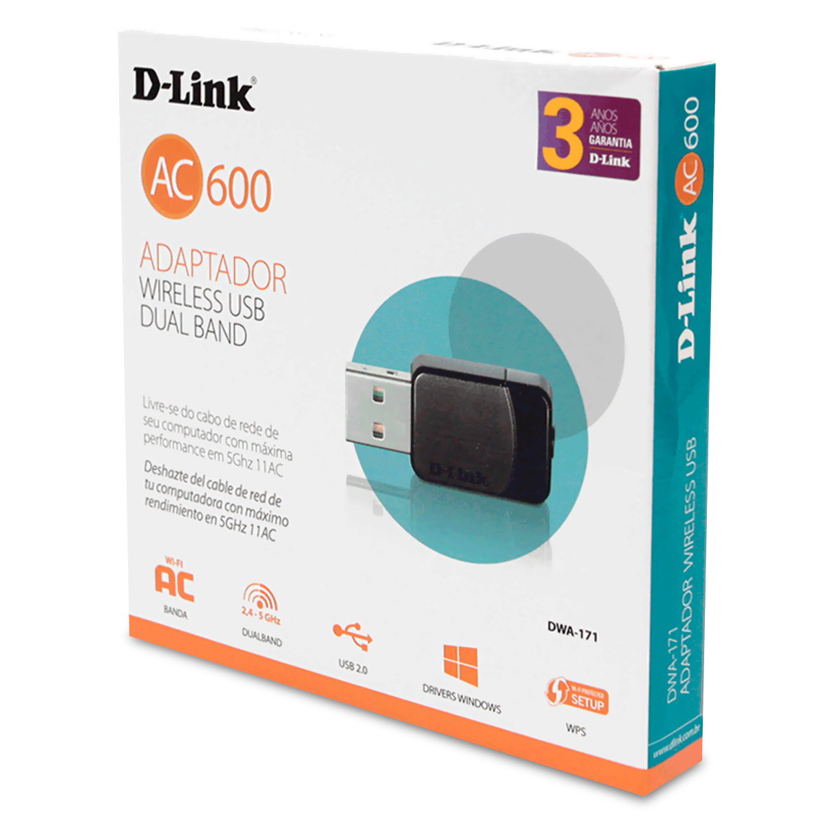 Adaptador WiFi USB Inalámbrico D-Link DWA-171 Doble banda Negro | Office  Depot Mexico