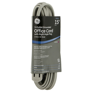 EXTENSION GE OFFICE CORD (GRIS, 15 FT.)