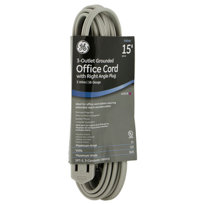 EXTENSION GE OFFICE CORD (GRIS, 15 FT.) EXTENSION GE OFFICE CORD (GRIS, 15 FT.)