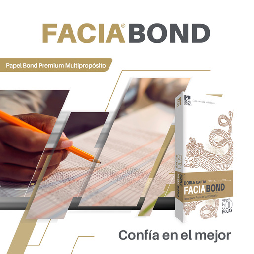 Papel Bond Doble Carta Facia Bond Premium / Paquete 500 hojas blancas