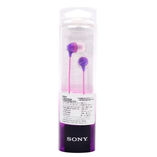 Audífonos Sony MDREX15LP / In ear / Plug 3.5 mm / Morado