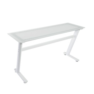 Escritorio Ejecutivo Office Depot Aspen / Blanco / Cristal templado / Acero Escritorio Ejecutivo Office Depot Aspen / Blanco / Cristal templado / Acero