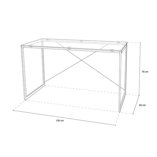 Escritorio Ejecutivo Coscorp Invisible / Cromo / Cristal templado