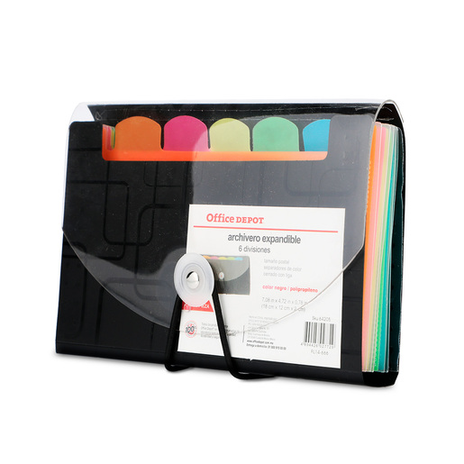 Ojjize Archivero Expandible con 6 divisiones Office Depot Tamaño Mini Negro ...