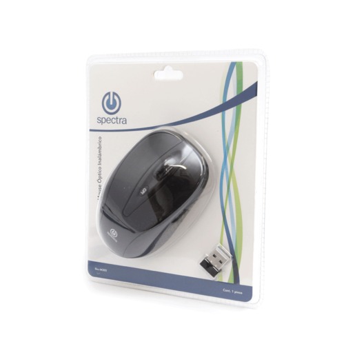 MOUSE INALAMBRICO SPECTRA AJUSTABLE (NEGRO, USB)