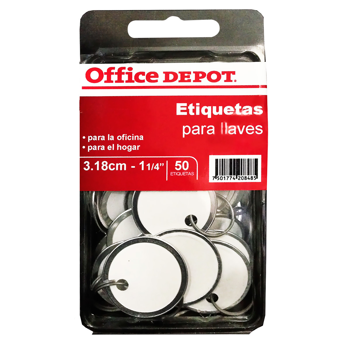 Etiquetas Circulares para Llaves Office Depot 3.18 mm 50 piezas