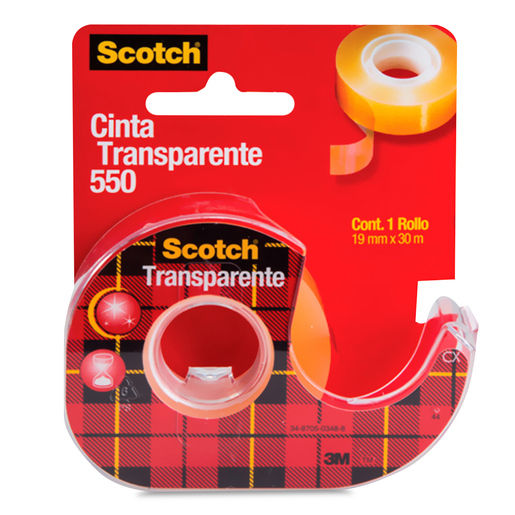 Cinta Adhesiva con Despachador 3M Scotch 550 Transparente 18 mm x 33 m | Office  Depot Mexico