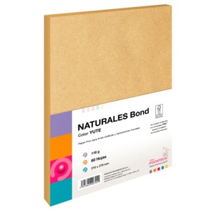 Papel Fino Pochteca Naturales Bond / 60 hojas / Carta / Yute / 118 gr
