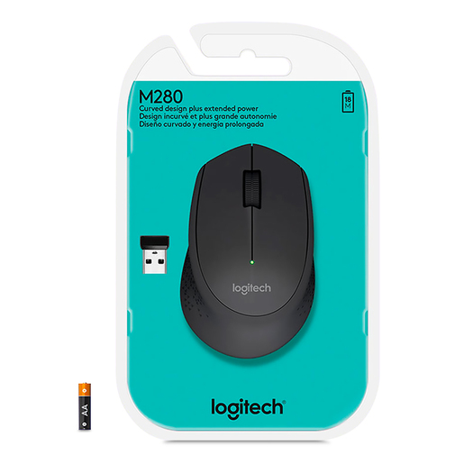 Mouse Inalámbrico Logitech M280 / Nano receptor USB / Negro / PC / Laptop