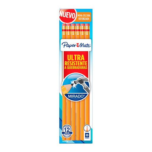 Lápices de Grafito Paper Mate No. 2 Amarillo 12 piezas