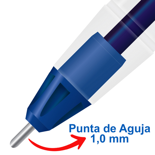 Plumas Azor Pin Point / Punto mediano / Tinta azul / 12 piezas