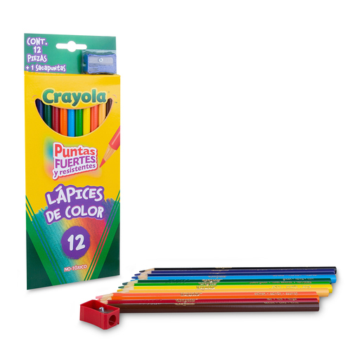 Lápices de Colores Redondos Crayola Puntas Fuertes y Resistentes / 12 piezas