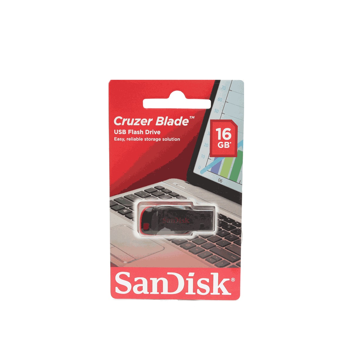 Memoria USB SanDisk Cruzer Blade / 16gb / USB 2.0 / Negro con rojo