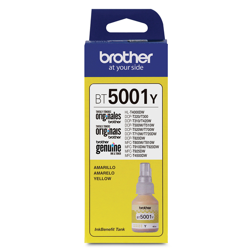 Botella de Tinta Brother BT5001Y / Amarillo / 5000 páginas / Brother DCP / MFC