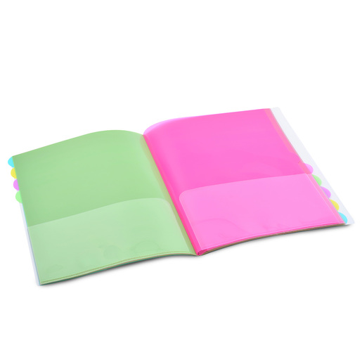 Folder Carta de Plástico Red Top / 10 Divisiones / Colores surtidos