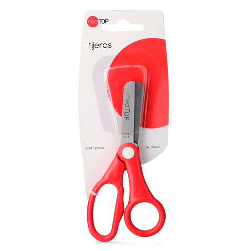 Tijeras Escolares con Punta Roma Red Top / 17 cm / Acero Inoxidable / Rojo