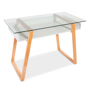 Escritorio Ejecutivo Red Top Best Blanco Bambú MDF Cristal Escritorio Ejecutivo Red Top Best Blanco Bambú MDF Cristal