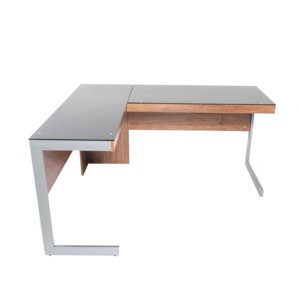 Escritorio L Red Top Power / Transparente / MDF / Acero / Cristal templado Escritorio L Red Top Power / Transparente / MDF / Acero / Cristal templado