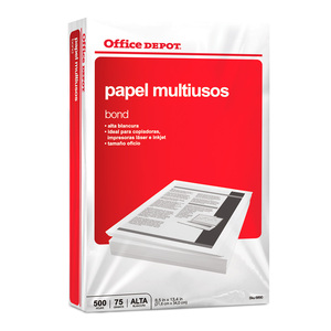 Papel Bond Carta Office Depot Paquete 500 hojas blancas | Office Depot  Mexico