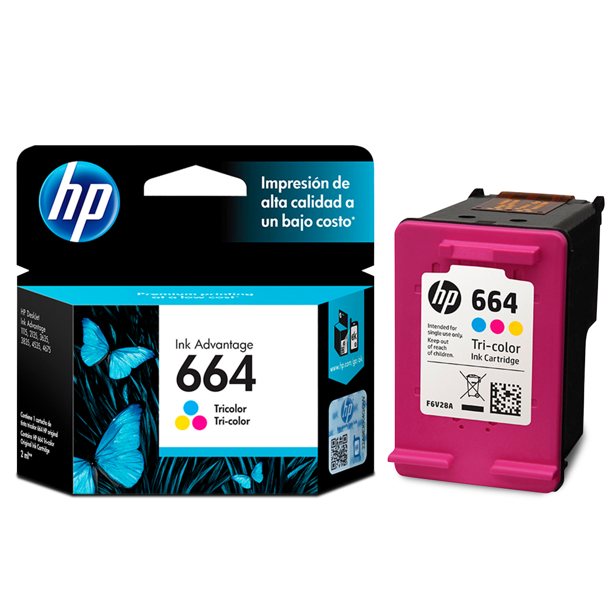 once Polinizador Ingenieros Cartucho de Tinta Hp 664 F6V28AL Tricolor 100 páginas Deskjet Ink Advantage  | Office Depot Mexico