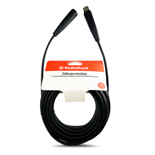 Cable para Micrófono RadioShack / 7.6 m / Negro