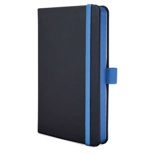 Libreta A5 MUWINC 240 Páginas - Cuaderno Con Bordes Azules, Cinta Marcadora Metálica, Ideal Para Notas, Diario O Trabajo
