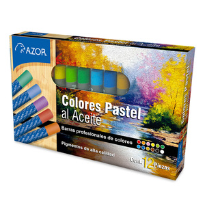 Juego de Pinturas Pastel al Aceite en Barra Profesional Azor Stafford 0012 / Colores surtidos / 12 piezas